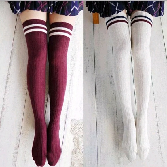 Thigh High Stripe Socks NWT - Picture 4 of 5